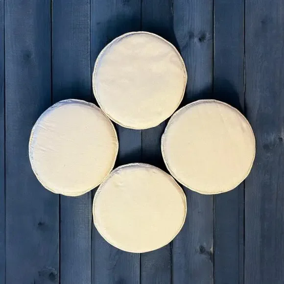 Vintage Wool Needlepoint Chair Cushions-Handmade Athens Greece-Set of 4 Pad-Boho